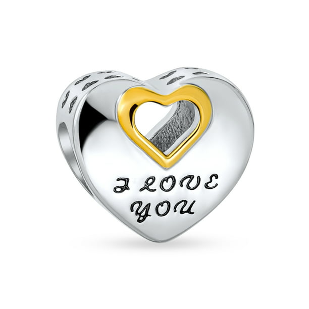 19mm Silver Yellow Plated Saying Charm 